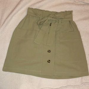 light green tie up skirt with buttoning